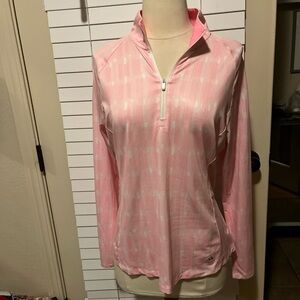 Adidas Women's Light Pink Quarter-Zip Sweatshirt